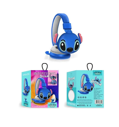 New AH-806 Bluetooth Wireless Headphones with HIFI Stereo Sound, Foldable, with Microphone, Gift for Kids, Anime and Cartoon Design
