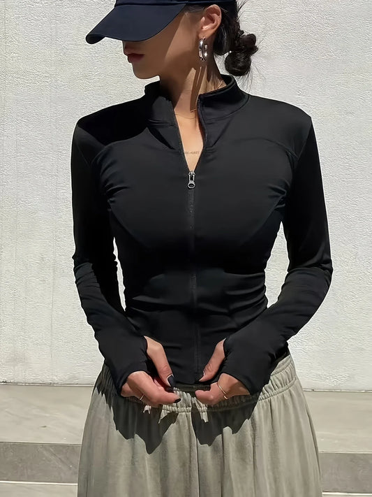 Women's Autumn Quick Dry Pilates Sports Jacket: Ideal for Gym Workouts and Outdoor Running