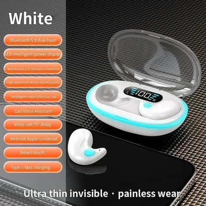 X55 Sleep Headphones, Mini Wireless Earbuds for Work, TWS Bluetooth Stereo Hidden Headphones with Mic, HD Call, Waterproof