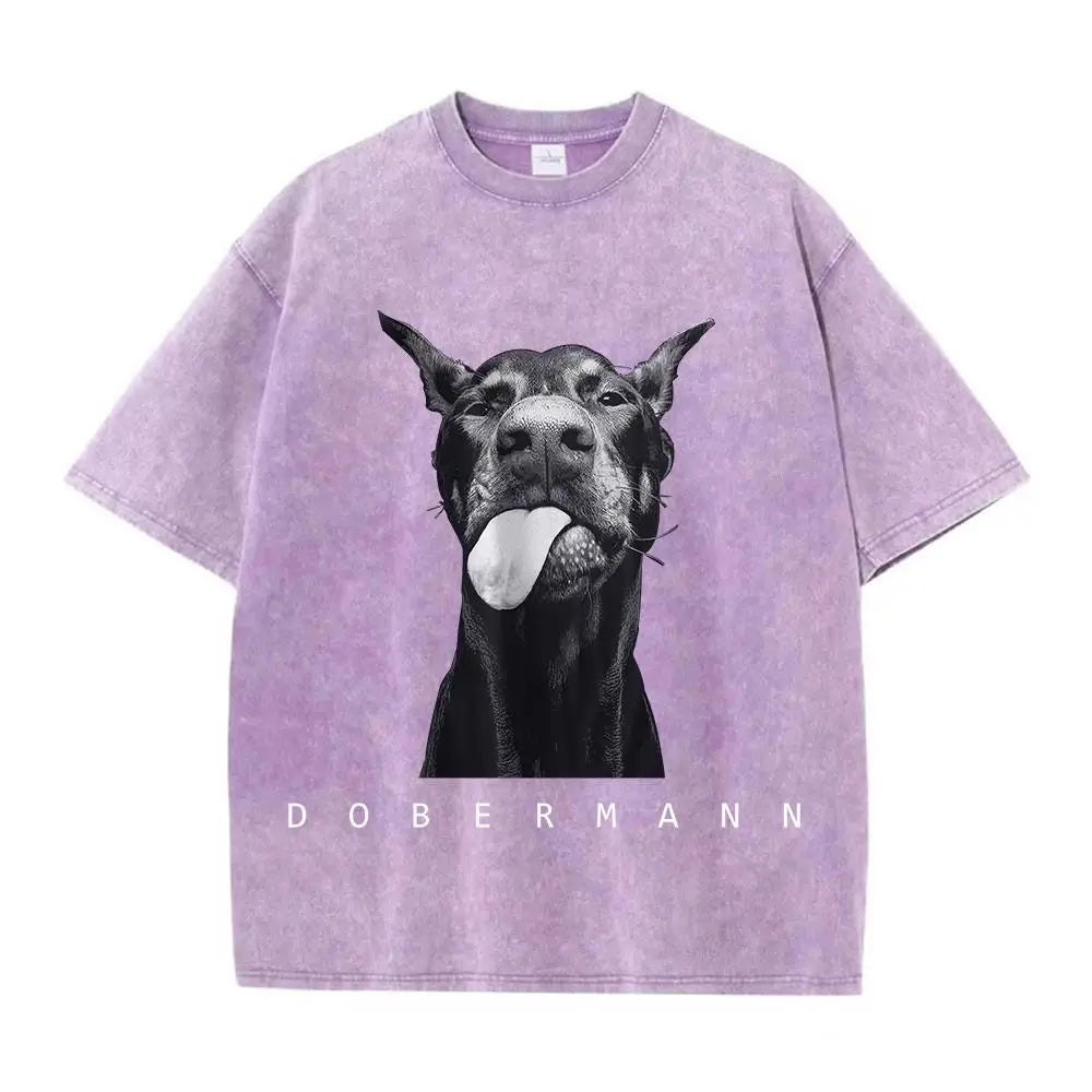 Camisetas lavadas de algodón para mujer, , manga corta y cuello redondo