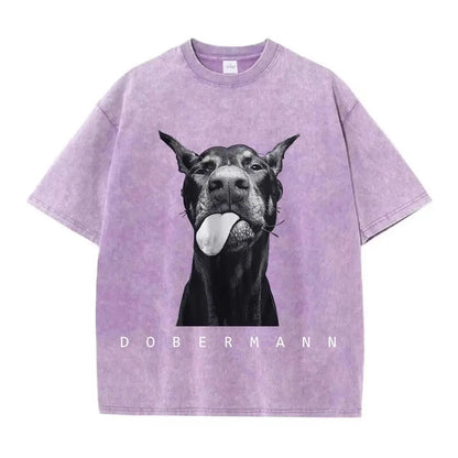 Camisetas lavadas de algodón para mujer, , manga corta y cuello redondo
