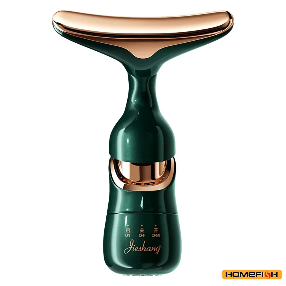 HOMEFISH 3-in-1 Facial Firming Device, EMS Slimming Eye and Neck Facial Massager, Skin Lifting Anti-Wrinkle Facial Massager