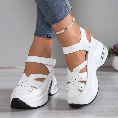 Nuevas sandalias de verano con punta cerrada para mujer, Zapatos informales de talla grande a la moda, nuevas sandalias de plataforma cómodas y ligeras con agujeros, Zapatos