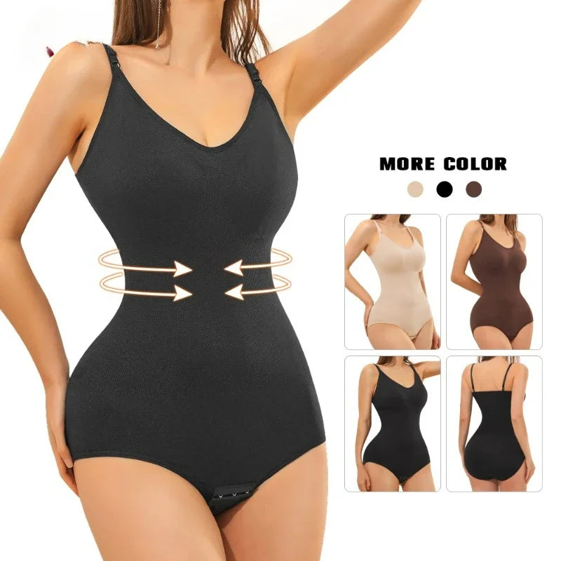 Body moldeador de cuerpo para mujer, Body moldeador sin mangas con Control de barriga, entrenador de cintura delgada con ganchos de talla grande.
