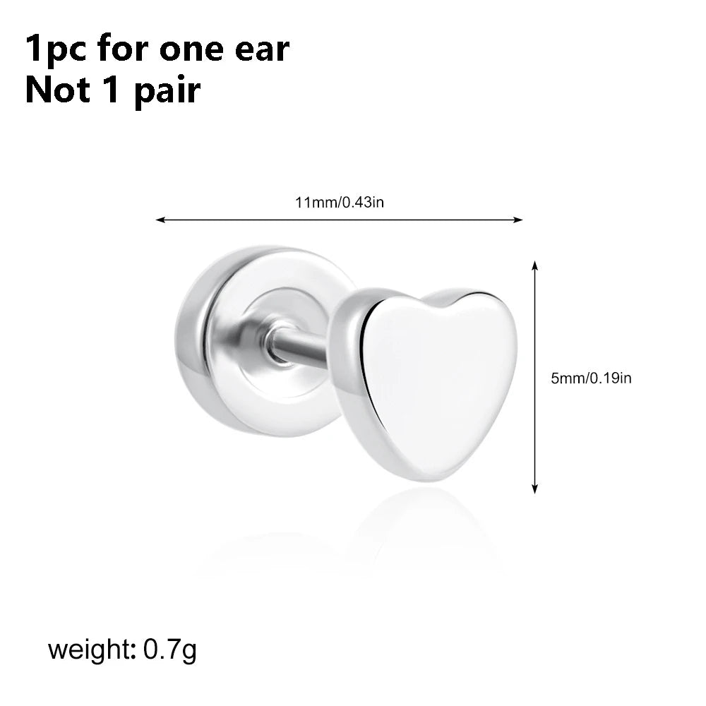 Pendientes de acero inoxidable con forma de estrella, Luna y sol para mujer, uso diario Simple, Piercing para cartílago, joyería Punk Unisex Rock, 1 ud.