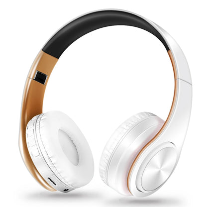 Regalo para Mujer Auriculares inalámbricos dorados Auriculares Bluetooth Auriculares estéreo Juego con micrófono incorporado con universal para Android e iOS