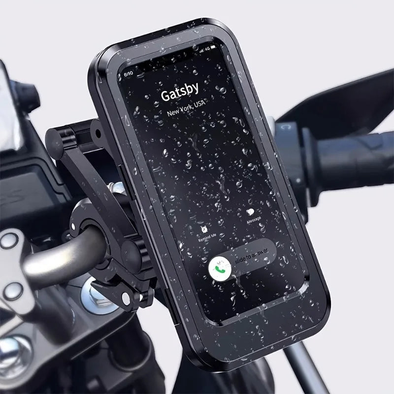 Waterproof motorcycle cell phone holder, universal bicycle, 360° rotating GPS phone holder