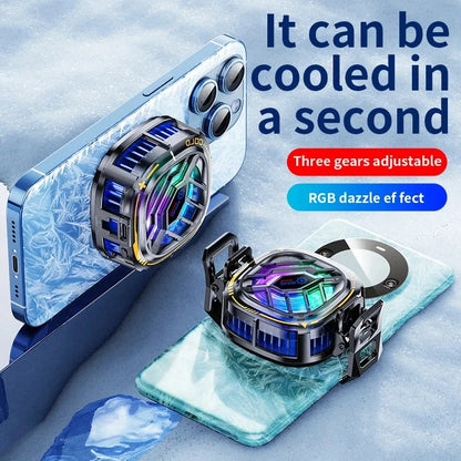 X76 2 en 1 ventilador de refrigeración de radiador móvil magnético 3 velocidades RGB para juego de teléfono PUBG iPhone Samsung Huawei