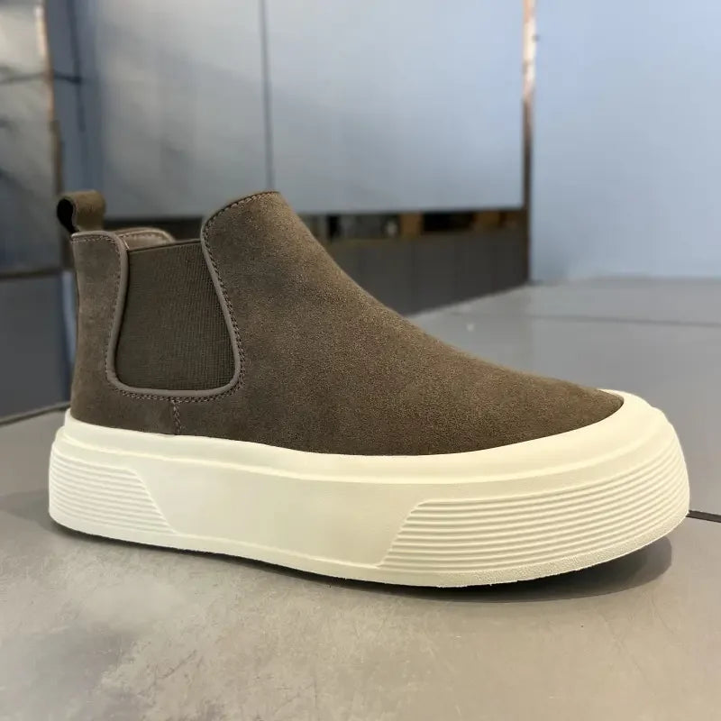 Botas de Hombre, Moda, Plataforma, Caña Alta, Casuales, Invierno 2026, Antideslizantes, Cálidas, Forro de Felpa, Algodón, Botas Chelsea para Exteriores
