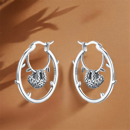 Pendientes de aro de bambú para mujer, de Plata de Ley 925 originales, con bonito Panda, joyería fina, regalos de fiesta de cumpleaños