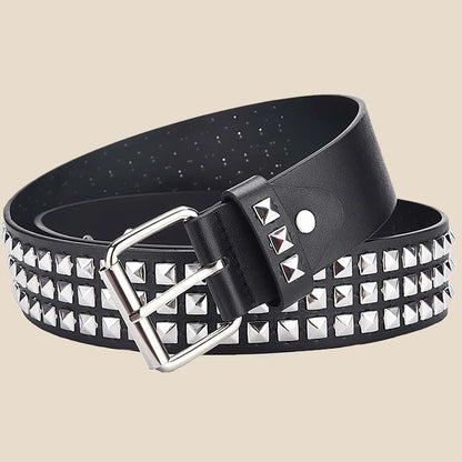 Nuevo cinturón con remaches de cuentas cuadradas a la moda, cinturón piramidal de Metal para hombres y mujeres, Hardware Punk, cinturón vaquero Y2K, cinturón de diseñador, cinturón para mujer