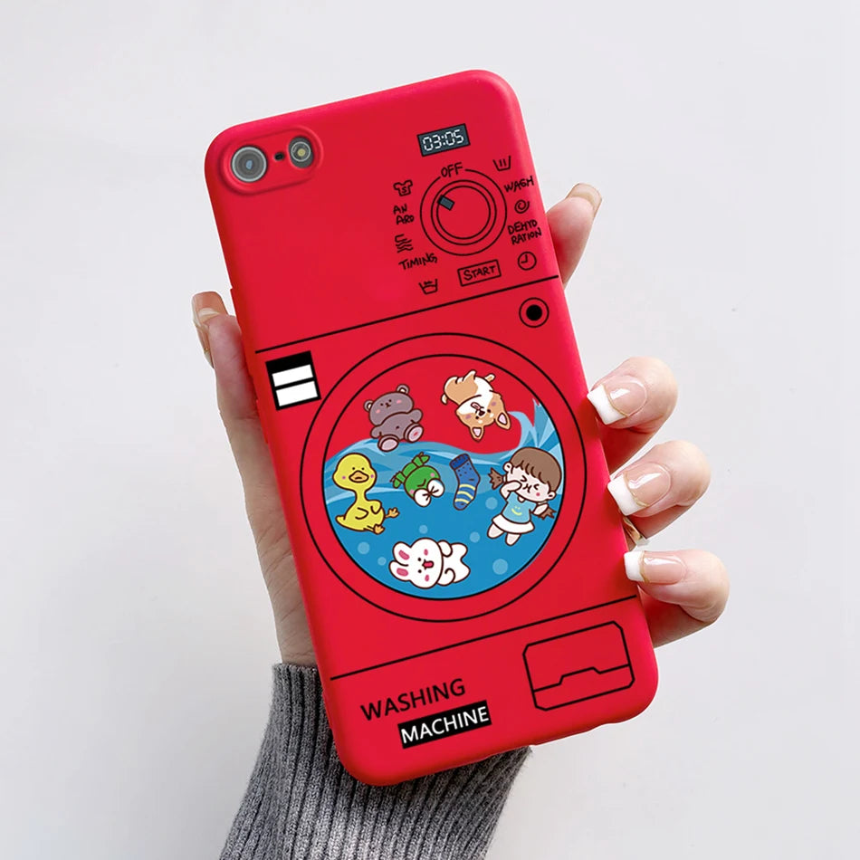 For iPhone 5 5S Case Cute Bear Cartoon Frog Painted Soft Cover For iPhone SE 2016 2020 2022 SE2 Silicone Phone Case Coque Funda