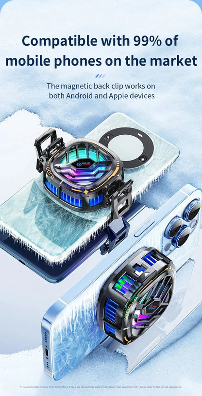 X76 2 en 1 ventilador de refrigeración de radiador móvil magnético 3 velocidades RGB para juego de teléfono PUBG iPhone Samsung Huawei