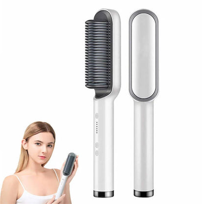 Peine de pelo liso profesional para mujer, cepillo de pelo liso portátil con revestimiento de cerámica, herramienta de peinado para salón, gran oferta