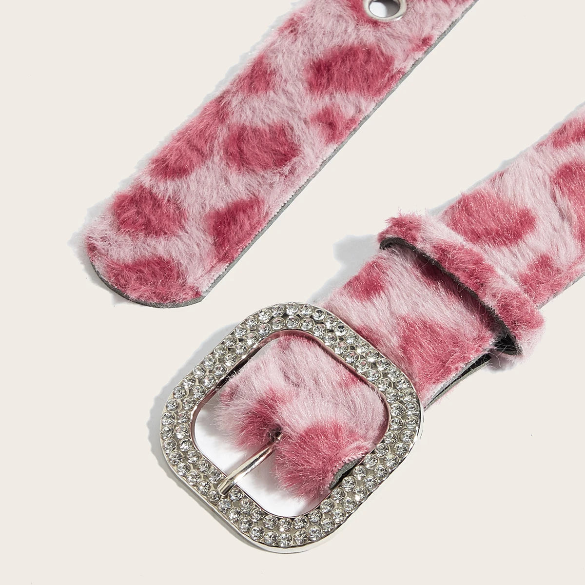 Women's Gothic Y2K Belts, Fashion Artificial Vivid Animal Leather Waistband, Hip Hop Punk Accessories, Pink Denim Waistband for Winter.