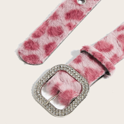 Women's Gothic Y2K Belts, Fashion Artificial Vivid Animal Leather Waistband, Hip Hop Punk Accessories, Pink Denim Waistband for Winter.