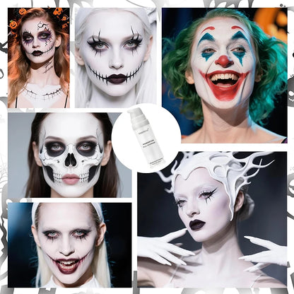 Base líquida blanca pura para maquillaje de escenario COS, corrector de larga duración, ajustador de base blanca pura mezclable, aclara y ilumina