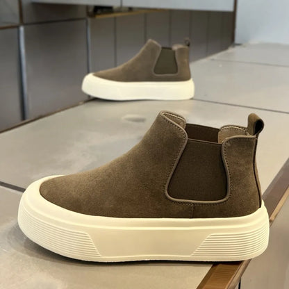 Botas de Hombre, Moda, Plataforma, Caña Alta, Casuales, Invierno 2026, Antideslizantes, Cálidas, Forro de Felpa, Algodón, Botas Chelsea para Exteriores