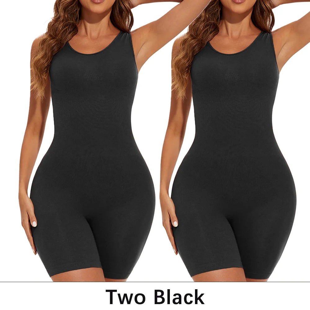 POKARLA Sexy Full Coverage Bodysuits, Thigh Shaper, Wide Shoulder Strap Shapewear Bodysuit, Seamless Girdle, Slimming.