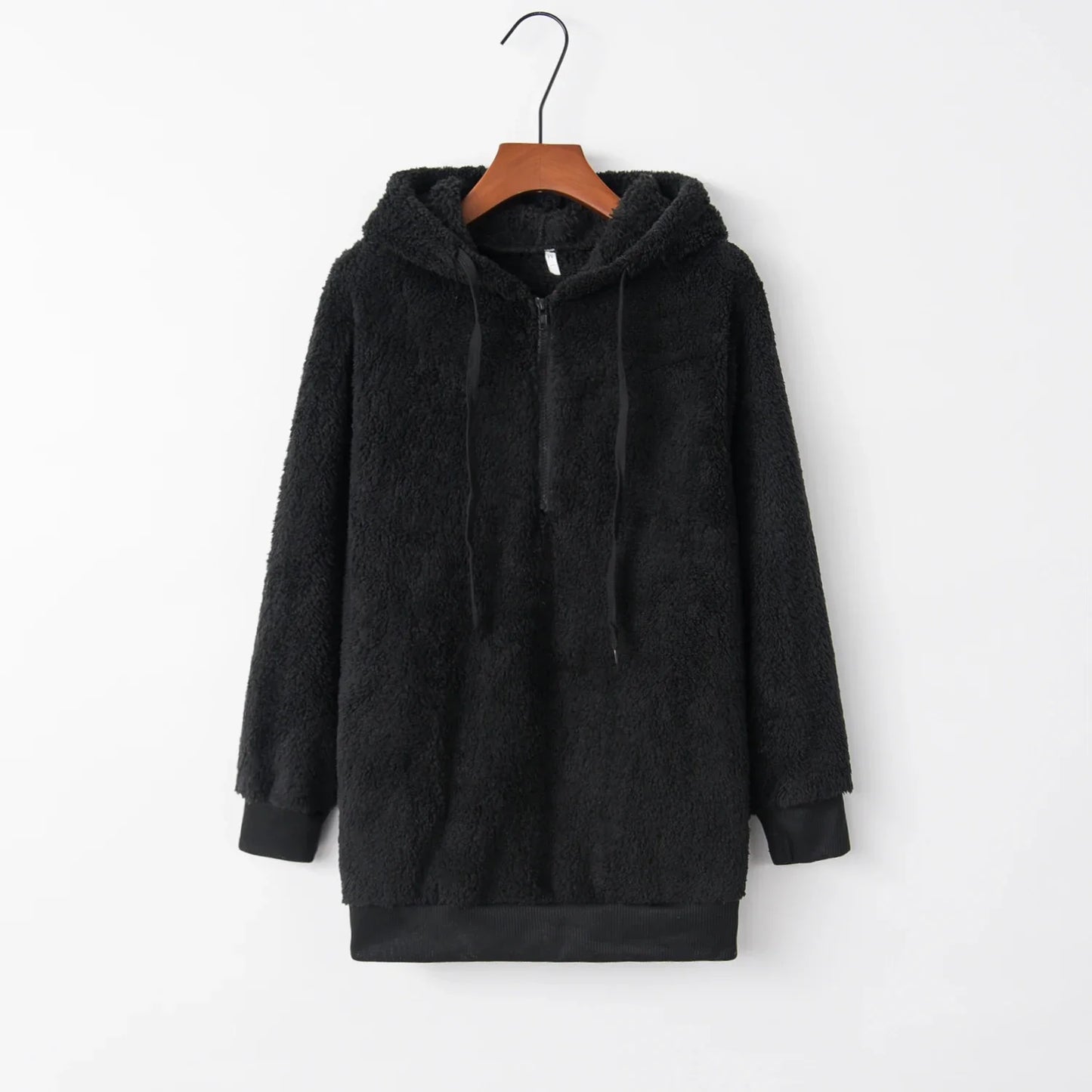 Women's Long Sleeve Hooded Sweatshirt, Monochromatic Coat, Fashion Trend