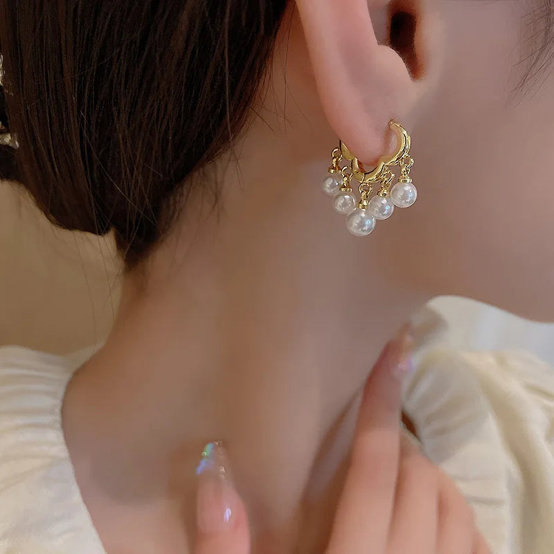 2023 New Fashion Trend Unique Design Elegant Delicate Lightweight Luxury Pearl Tassel Earrings High Jewelry Party Favors for Women