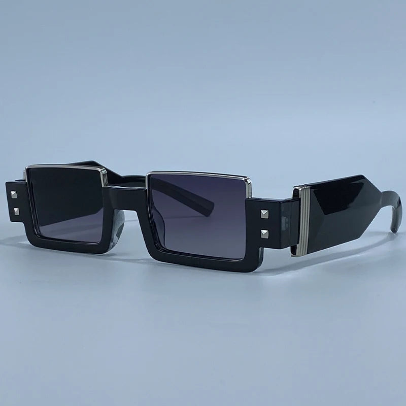 Punk Y2K 2026 Square Luxury Brand Sunglasses, Retro Steampunk Sunglasses for Women, Outdoor UV400 Sunglasses