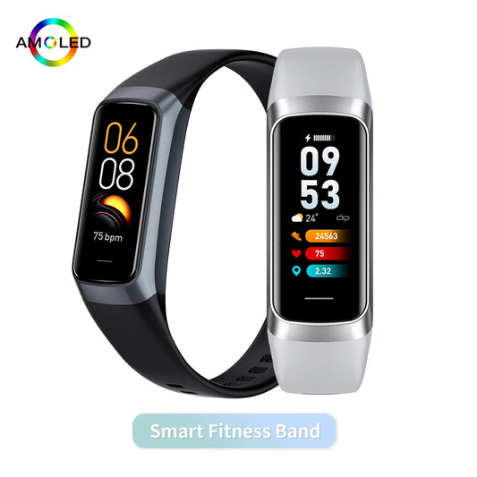 AMOLED Smart Watch with Body Temperature Monitor, 3ATM Waterproof Sports Watch, Smart Watch Strap for Men and Women IOS Android