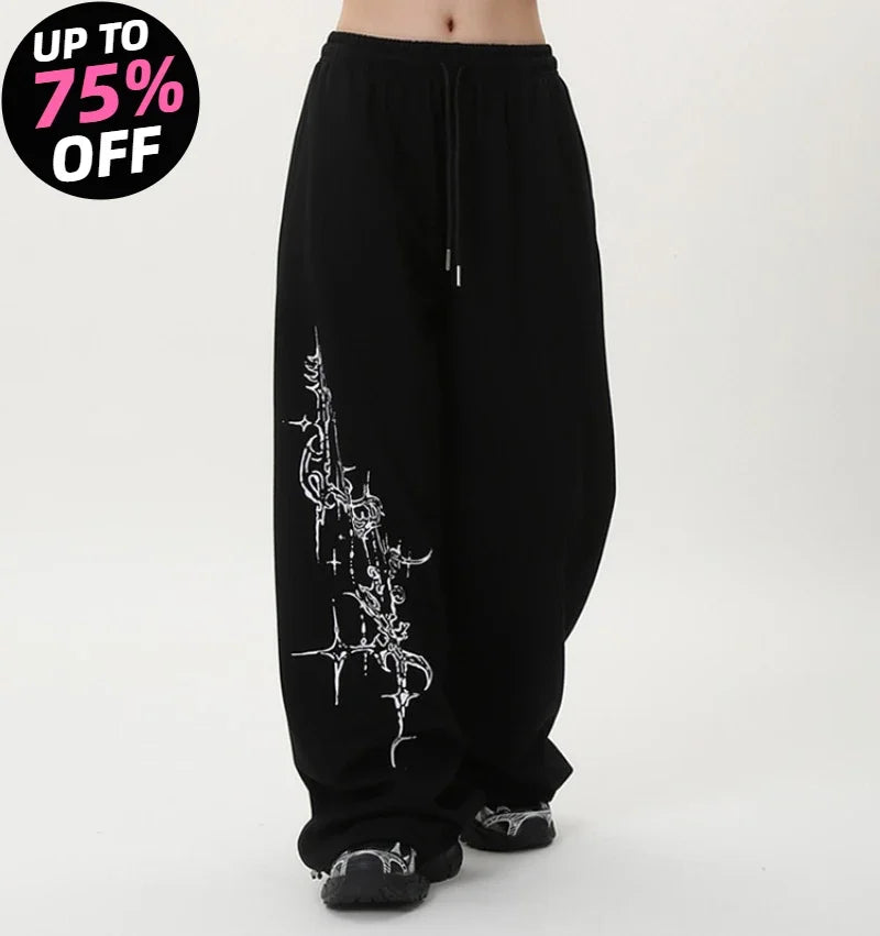 Street Dance Trendy Brand Jazz Dance Pants, American Retro Street Loose Sweatpants for Women, Hip Hop Dance Sweatpants