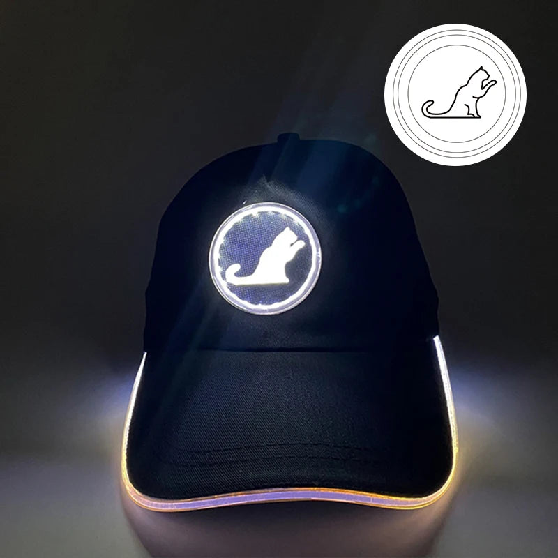 Sombrero fluorescente LED de fibra óptica, gorra de béisbol brillante de neón, suministros de fiesta de baile, sombrero de Rap de hip hop, accesorios de Club, disfraz