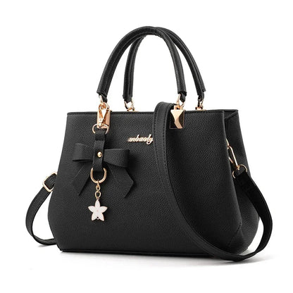 Bolsos de mensajero para mujer con colgante de flor, bolsos de moda para oficina para mujer, bolso puro para mujer, nuevos bolsos de hombro tipo bandolera
