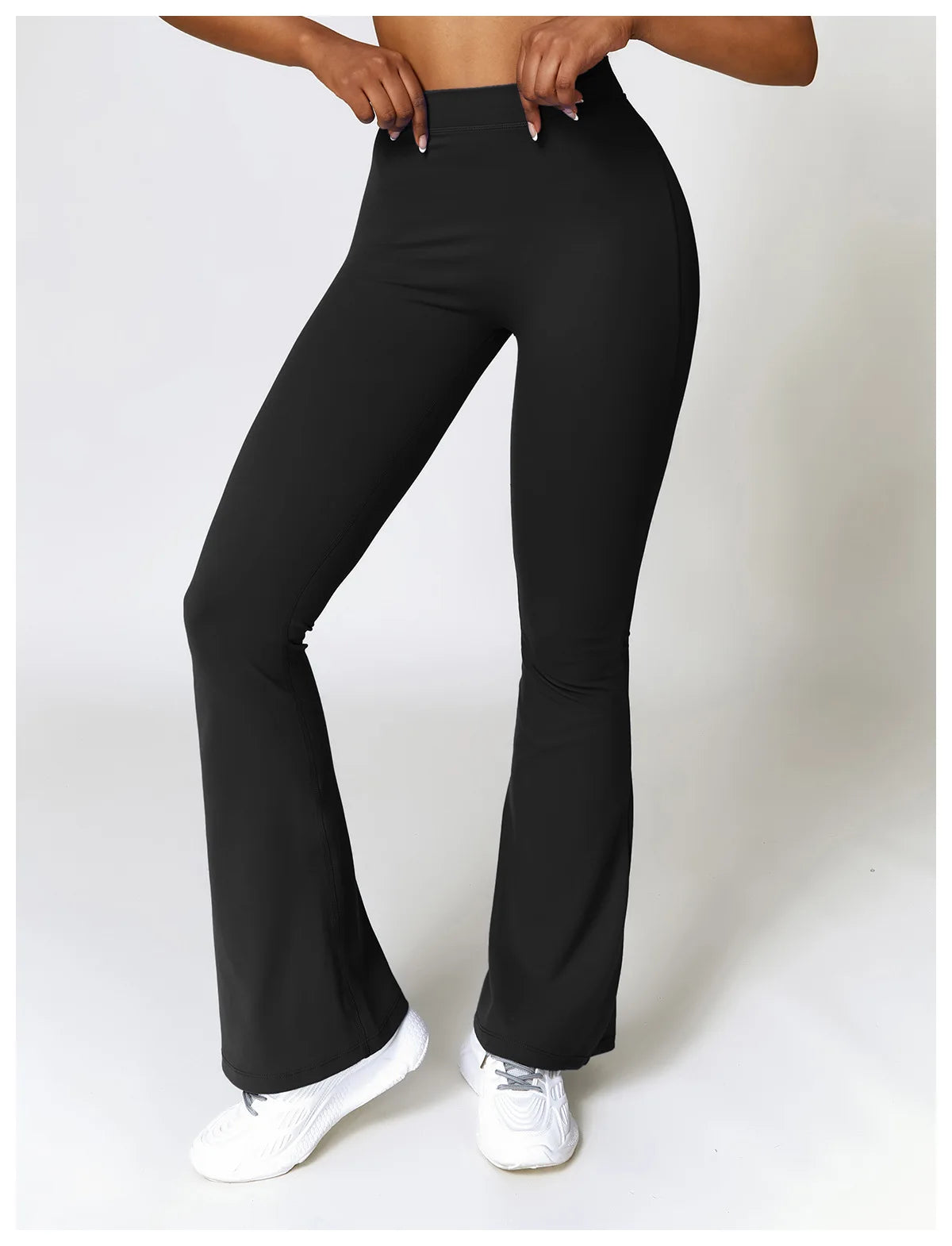 Women's V-shaped Yoga Pants, Flared Leggings, High-Waisted Wide-Leg Pants, Sports Flared Pants for Gym and Fitness, Dance Pants.