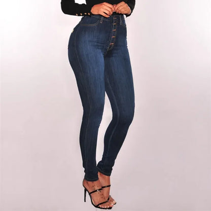 Women's Jeans, High Waist Push Up Jeans, Stretchy, Mom Fit, Washed Skinny Jeans for Women