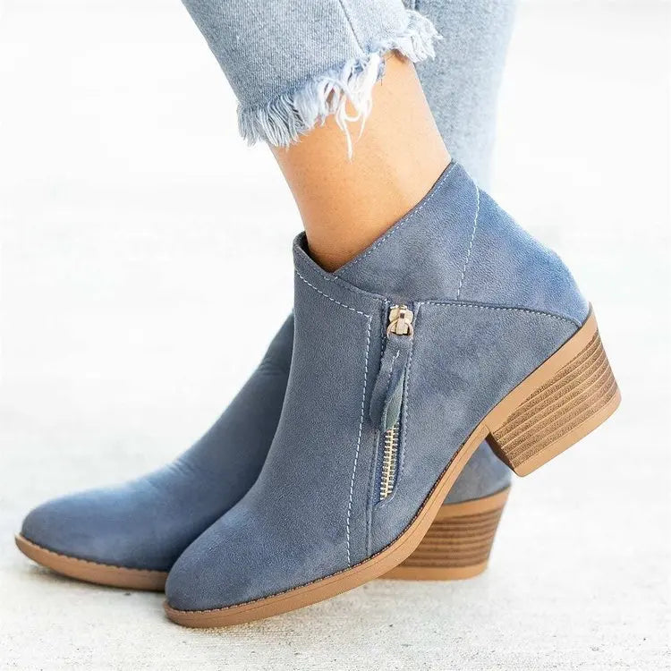 Botines De Mujer 2026, Botas Chelsea De gamuza De otoño, Botas De plataforma a la moda para Mujer, botines De tacón con cremallera lateral, Botas De Mujer