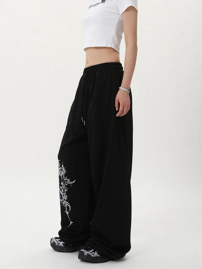 Street Dance Trendy Brand Jazz Dance Pants, American Retro Street Loose Sweatpants for Women, Hip Hop Dance Sweatpants