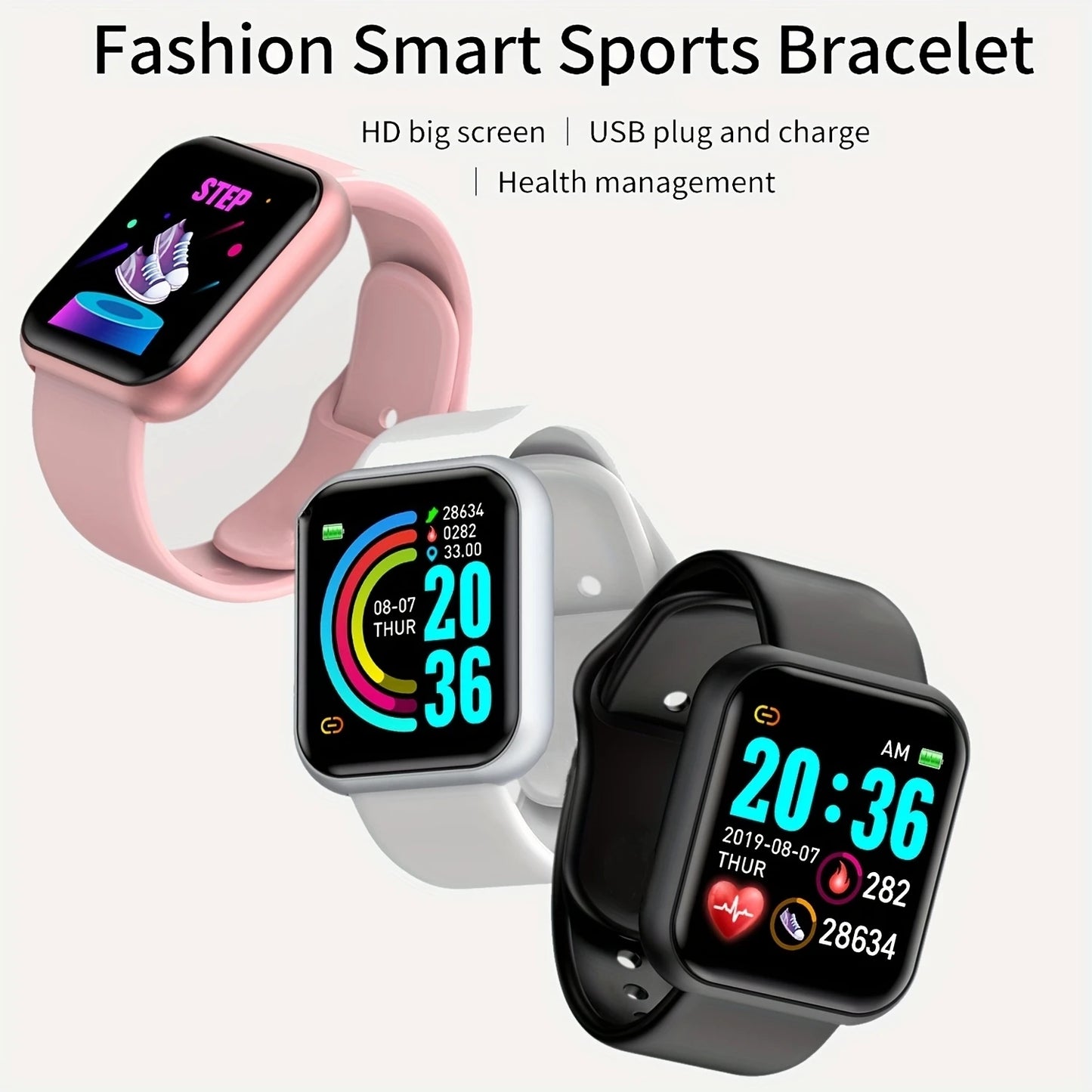 Reloj inteligente para hombre y mujer, pulsera con mensaje, Monitor de Fitness, regalo de cumpleaños, reloj electrónico para Android IOS