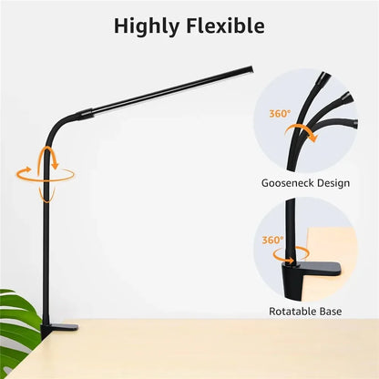Lámpara de escritorio con Clip Led de un solo cabezal, lámparas de mesa de ordenador regulables, Monitor, luz de arquitecto, lámpara de mesa para luces de lectura de oficina