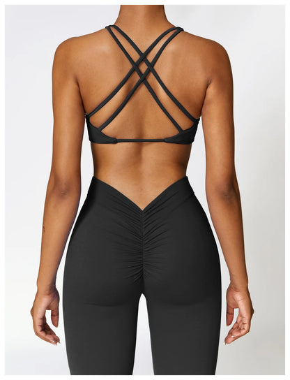 Women's V-shaped Yoga Pants, Flared Leggings, High-Waisted Wide-Leg Pants, Sports Flared Pants for Gym and Fitness, Dance Pants.