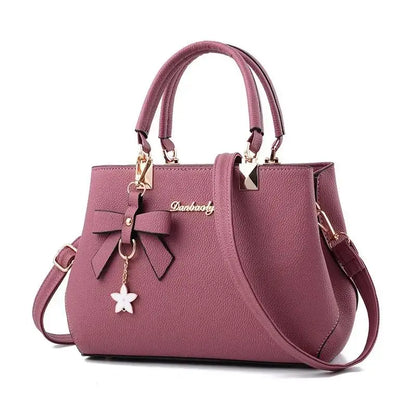 Bolsos de mensajero para mujer con colgante de flor, bolsos de moda para oficina para mujer, bolso puro para mujer, nuevos bolsos de hombro tipo bandolera