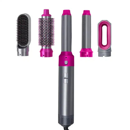 Secador de pelo 5 en 1, peine eléctrico para el cabello, cepillo rizador recto de iones negativos, secador de pelo, peine de aire, Kit de cepillo extraíble, herramienta.