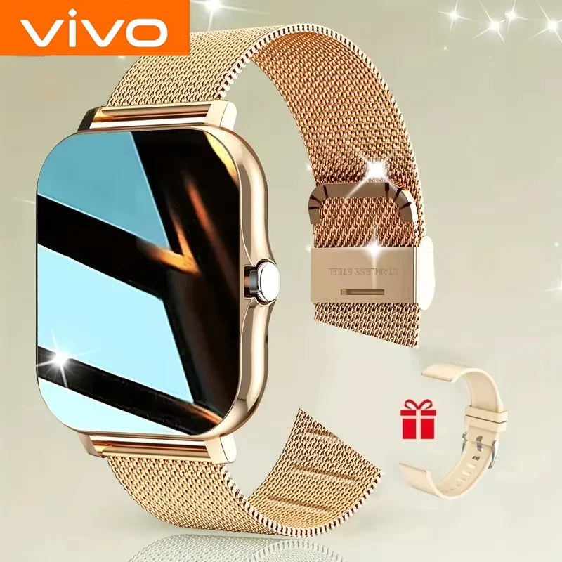 VIVO Smartwatch for Android and iPhone, 2.01-inch HD Screen, Answer and Make Calls, Message Preview, Sports Modes, Customizable Watch Face, Weather Forecast