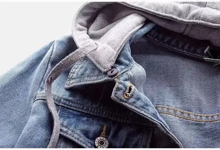 Chaqueta corta vaquera recortada para mujer primavera otoño estilo coreano nueva chaqueta con capucha de manga larga delgada suaviza tu silueta