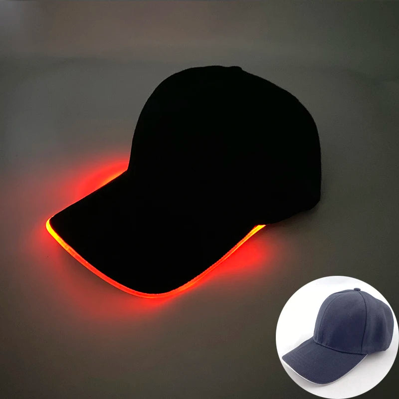 Sombrero fluorescente LED de fibra óptica, gorra de béisbol brillante de neón, suministros de fiesta de baile, sombrero de Rap de hip hop, accesorios de Club, disfraz