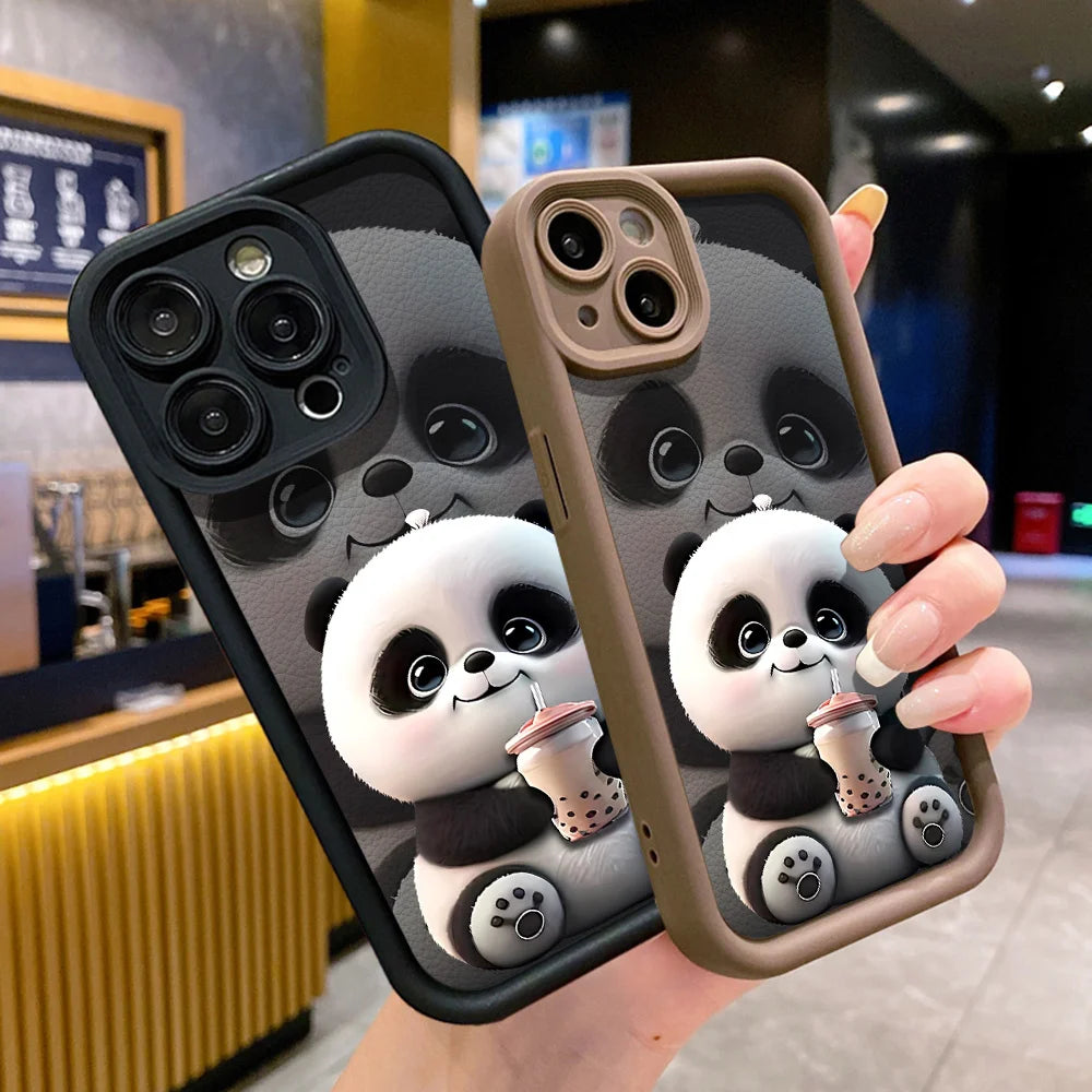 Soft TPU Panda Case for iPhone 15 Pro Max, Cases for iPhone 16 17 Air 13 14 11 12 16E 7 8 Plus SE 17promax 16promax