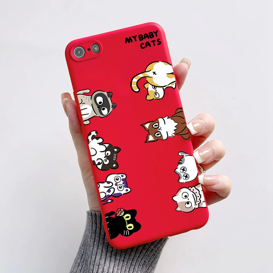 For iPhone 5 5S Case Cute Bear Cartoon Frog Painted Soft Cover For iPhone SE 2016 2020 2022 SE2 Silicone Phone Case Coque Funda