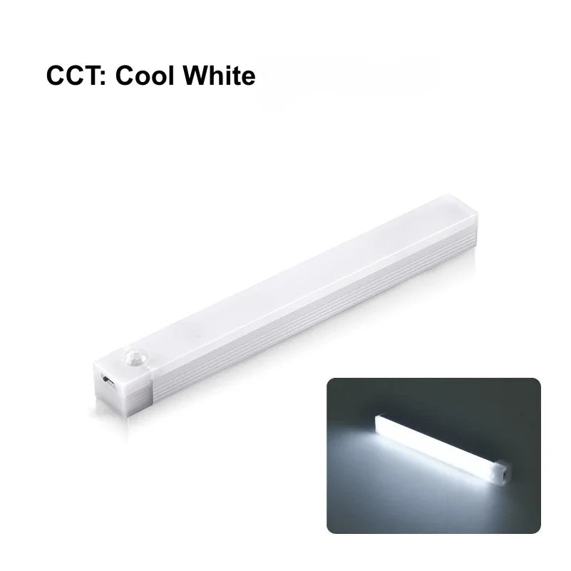 Tira de luces LED con Sensor de movimiento, luz nocturna con Sensor inalámbrico, Detector recargable por USB, lámpara de pared, armario de cocina y almacenamiento