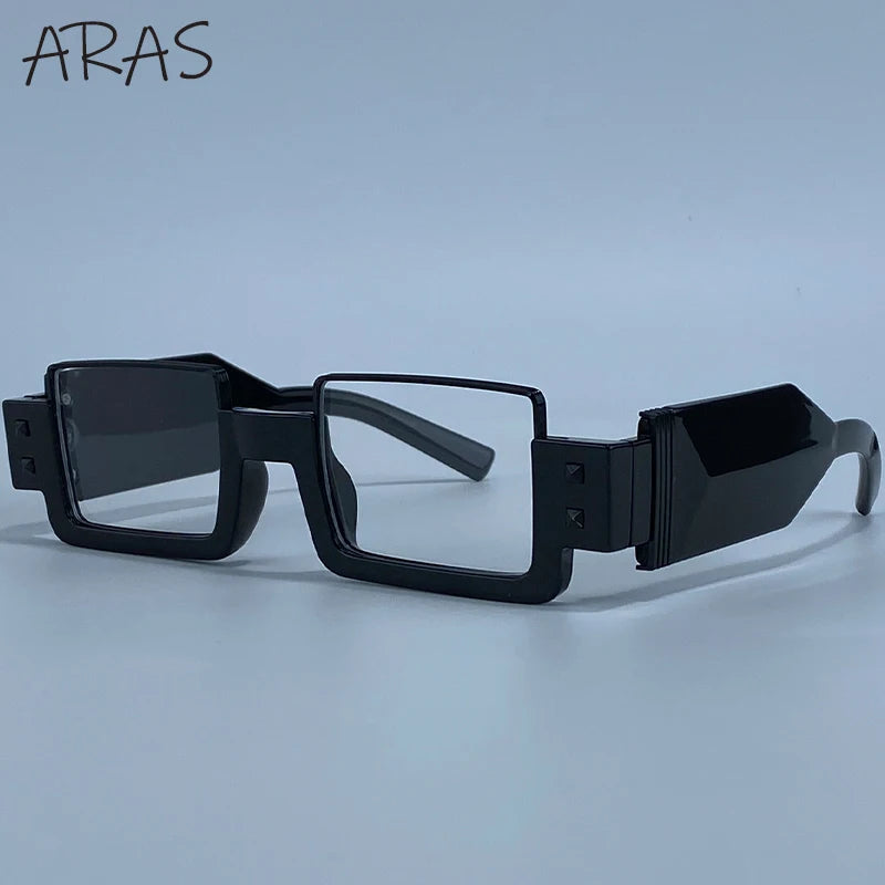 Punk Y2K 2026 Square Luxury Brand Sunglasses, Retro Steampunk Sunglasses for Women, Outdoor UV400 Sunglasses