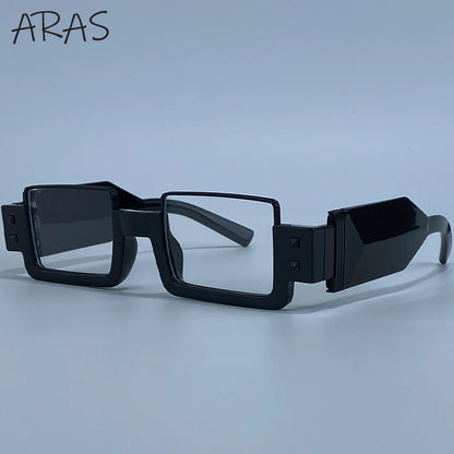 Punk Y2K 2026 Square Luxury Brand Sunglasses, Retro Steampunk Sunglasses for Women, Outdoor UV400 Sunglasses