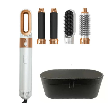 Secador de pelo 5 en 1, peine eléctrico para el cabello, cepillo rizador recto de iones negativos, secador de pelo, peine de aire, Kit de cepillo extraíble, herramienta.