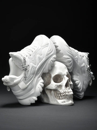 Zapatos vulcanizados informales para mujer, zapatillas ligeras con plataforma negra y tacones altos, estilo punk de Halloween para mujer