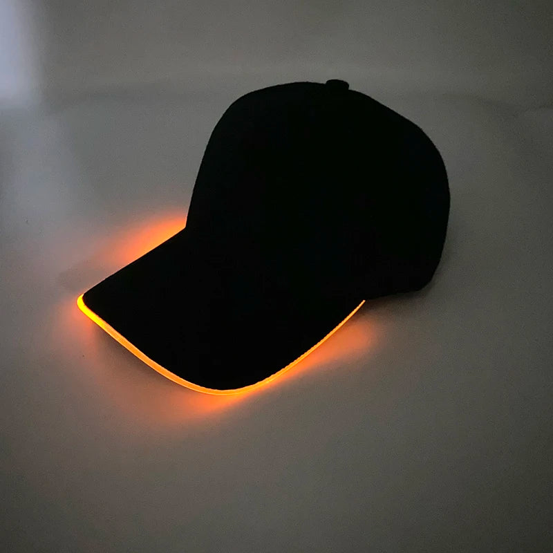 Sombrero fluorescente LED de fibra óptica, gorra de béisbol brillante de neón, suministros de fiesta de baile, sombrero de Rap de hip hop, accesorios de Club, disfraz